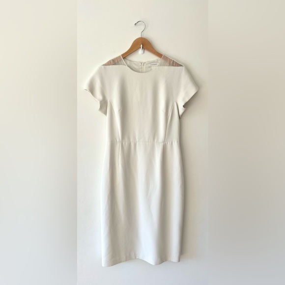 CLUB MONACO Sheer Detail Sheath Dress | Size 8 | - Picture 2 of 7